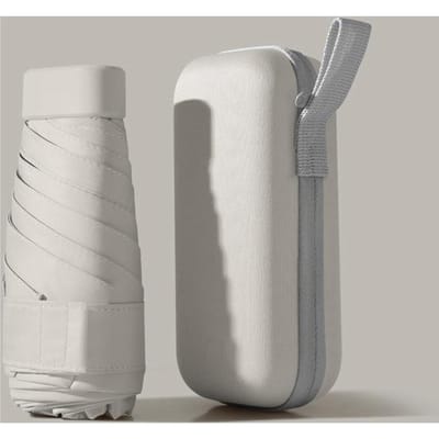 Paraplu Lichtgewicht met Kaarthouder Draagbaar Zonnebrandcrème Uv-bescherming Zonnig en Regenachtig Capsule Paraplu Plat Zesvoudig Opvouwbare Paraplu