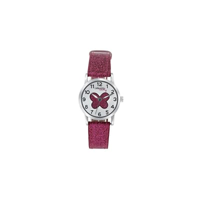 Lucardi Kinder Little Miss Lovely horloge met roze PU band - Horloge - PU leer - Roze - 26 mm
