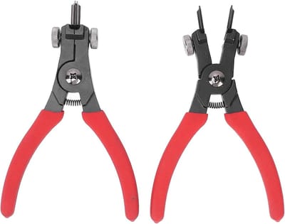 SnelShoppen - 2Pcs Heavy Duty Verstelbare Locking Spring Pliers Set - Interne Externe Rechte Gebogen Haak Circlip met Opbergdoos