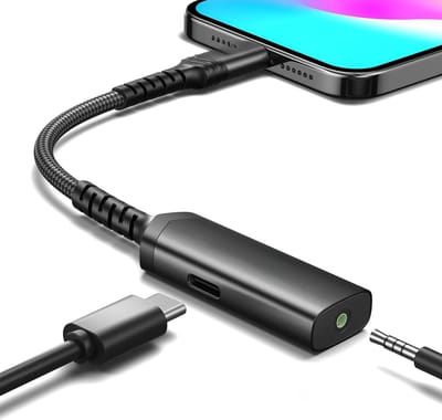 Phreeze 2-in-1 USB C naar Aux + USB-C Adapter - Verloopstukje Audio Jack 3.5mm naar USB Type-C - Snellader + Muziek ( 3,5 MM Female ) - Converter - USBC Snoer Splitter - Universeel USB-C