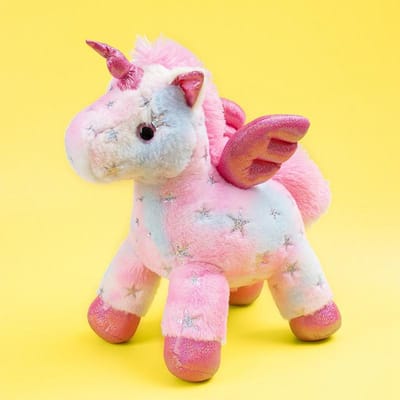 Roze Staande Eenhoornpop Loyaal En Onwrikbaar Dier Zacht Pluche Speelgoed Cadeaus Voor Vrienden Prinses Eenhoorn Verjaardagsdecoratie 25x24cm