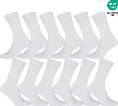 12 Pack - Sokken - 12 Paar - Wit - Katoen - Populair - Maat 35-38 - Sokken - Heren en Dames