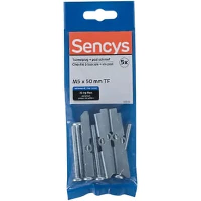 Sencys Tuimelplug Staal - Diam. 5x50mm - 5 Stuks