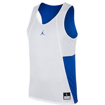 Jordan Brand Omkeerbaar Tweekleurig Basketbalshirt Heren Tops Blauw 865849-493 S white