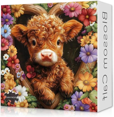 Hooglandse Koe Puzzel - Dieren Legpuzzel - Ontspanning Thuis - 1000 Stukjes - 60.6 x 60.6 cm - Kleurrijk