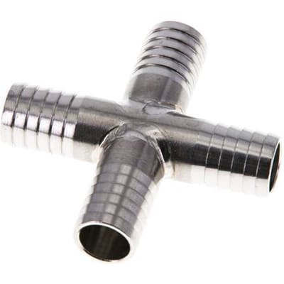 13 mm RVS 1.4301 Kruis-Slangkoppeling