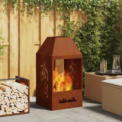 vidaXL - Vuurkom - Roestkleurig - 50 - x - 50 - x - 100 - cm - weervast - staal