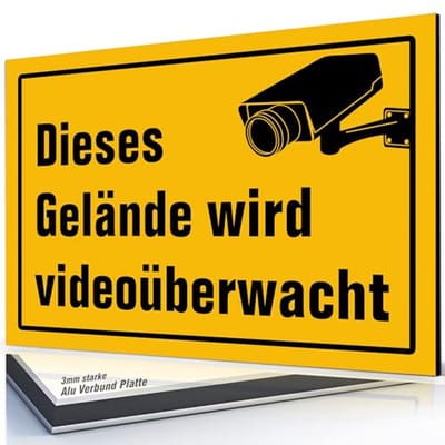 Waarschuwingsbord videobewaking 20x30 cm - Weerbestendig aluminium voor beveiliging