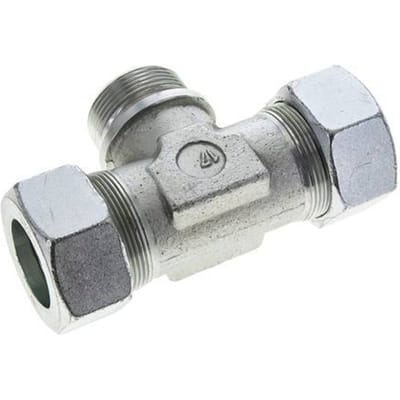 38S & G1-1/2'' Verzinkt Stalen T-stuk Snijringkoppeling Buitendraad 315bar ISO 8434-1