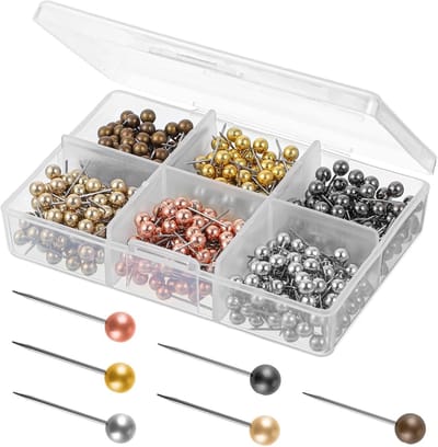 480 Stuks Plastic Ronde Push Pins voor Kurkbord - Kleine Marker Pins in 6 Metallic Kleuren voor Foto's en Kantoor Gebruik