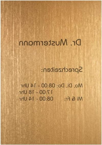 Kanselbordje met tekst - Deurbordje naamplaat - Praktijk inrichten - Goud metallic look - 300 x 400 mm - Goud