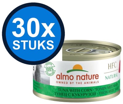 30x Almo Nature HFC - Tonijn & Maïs - Kattenvoer Natvoer - 70g