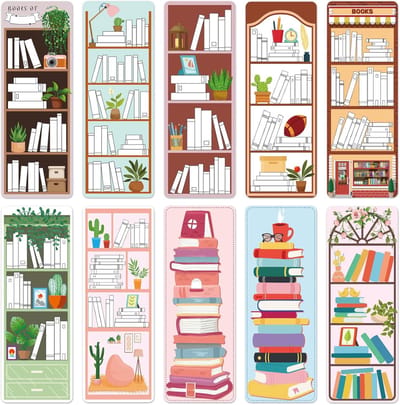 Boekentracker Bladwijzers - Leesmarkers - Boeken bijhouden - Dubbelzijdig ontwerp - 18 x 65 cm - 100 stuks