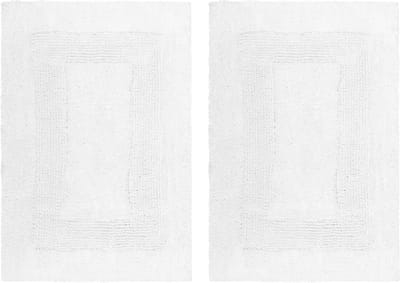 Katoen Craft 2 Stuk Omkeerbare Stap Out Badmat Tapijt Set 17x24, 100% Puur Katoen, Super Zacht, Pluche & Absorberend, Hand Tufted Zwaar Gewicht Duurzame Constructie, Volledige Omkeerbare, Tapijt Pad Aanbevolen