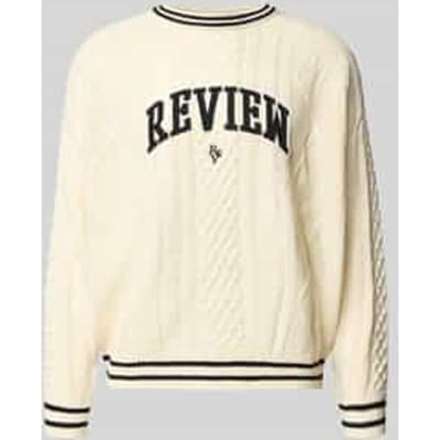 Gebreide pullover met labelstitching