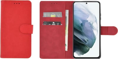 Samsung Galaxy S21 Hoesje - Book Case Wallet Rood Cover
