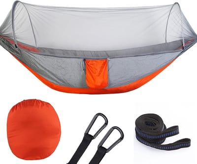 Kampeerhangmat met klamboe - Nylon hangmat - Buiten ontspannen - Geïntegreerd muggennet - 250 x 120 cm - Groen