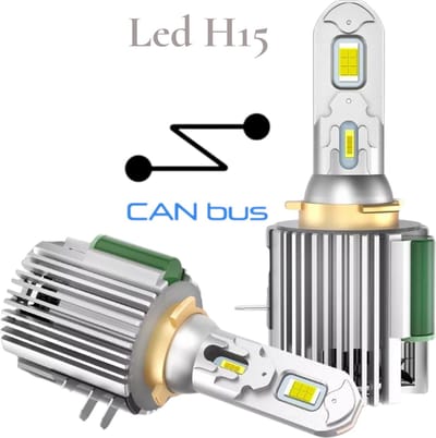 Set van 2 H15 LED Koplampen – 120W – 6500K Helder Wit – Canbus – Turbo Ventilator – Compatibel met Audi, VW, Mercedes, Mazda & Skoda