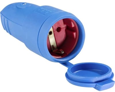 Rubberen Koppeling zonder Kabel, IP 44, 230 V/16 A - Blauw