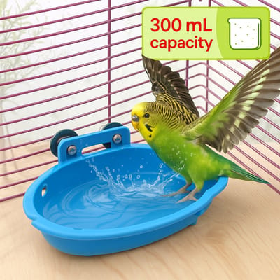 PolkaHome Vogelbadje 300mL – Kunststof Bad voor Parkieten, Grasparkieten, Kanaries en Kleine Vogels