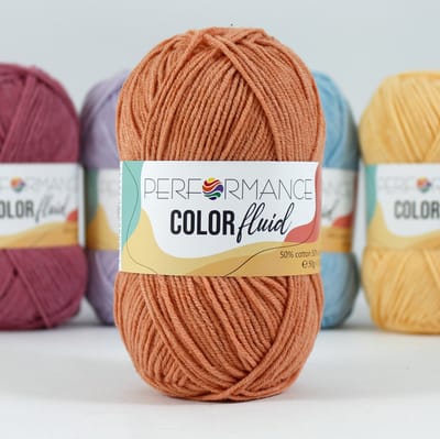 Performance Color Fluid - katoen/acryl haakgaren/breigaren - bruin (3002) - 5 bollen