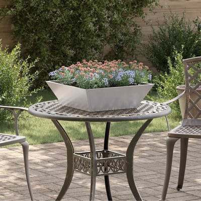 vidaXL - Plantenbak - 5 - st - zilver - 50 - x - 50 - x - 15 - cm - Roestvrij - staal