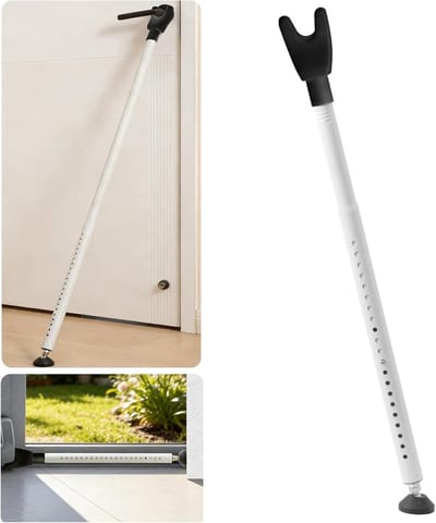 Verstelbare Veiligheidsbalk voor Deuren en Ramen, Sterke Inbraakbeveiliging met 360° Antislip Basis voor Thuis, Reizen en Hotels