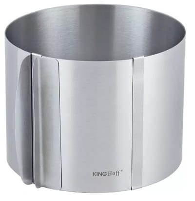 Kinghoff KH1792 - Verstelbare Cake Ring - Rond - Diameter 16 tot 30 cm - Hoogte 12 cm - Hoogwaardig RVS - Satijn Afwerking - Cakevorm - Taartvorm - Bakvorm