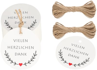 Dailygoody - 5 cm cadeauhangers - etiketten - decoratie - wit - kraftpapier - 100 stuks - geschikt voor feesten en cadeaus