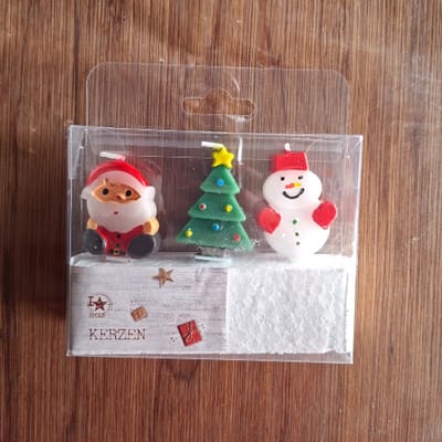 Kerst Taartkaarsjes Kerstfiguren - Set van 3 | Kerstman, Kerstboom & Sneeuwman | Feestelijke Kaarsjes voor Taart & Dessert