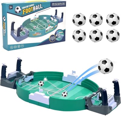 Dailygoods- Tafelvoetbal Interactief Spel - Mini Tafelvoetbal - Voetbalgeschenk voor Kinderen - Buitenspeelgoed - Familie Spel - 42x21 cm - Foosball