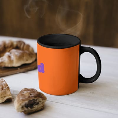 Magische Mok - Foto op Warmte Mokken - Koffiemok - See the good - Paars - Oranje - Smiley - Magic Mok - Beker - 350 ML - Theemok