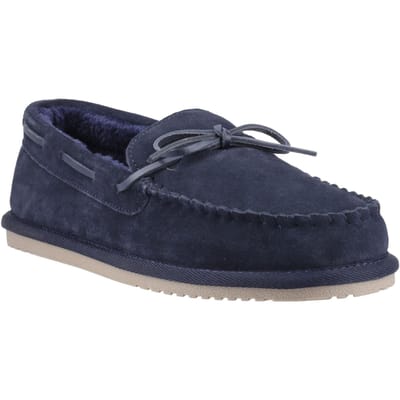 Hush Puppies Abraham Suède Heren Slippers in Marineblauw