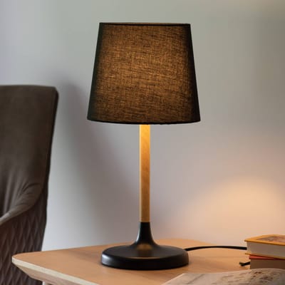 JUST LIGHT. GmbH Nima tafellamp met zwarte stoffen kap