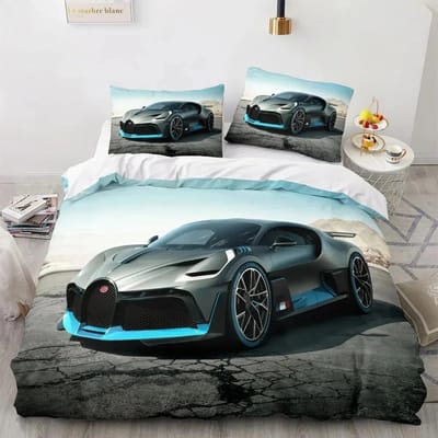 Sportwagen Dekbedovertrek Sets Volledige Maat 3 Delige Raceauto Beddengoed Sets Met Kussenslopen Voor Tieners Jongens Polyester Dekbedovertrek US Full(200*230cm)3pcs