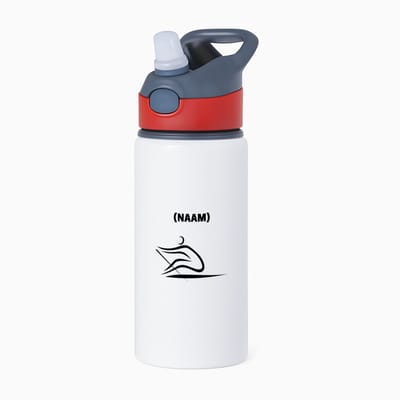 Hacebo® - Roeien met eigen naam waterfles met rietje rood - Sport - Roeiers - Sport - water fles - 650ML