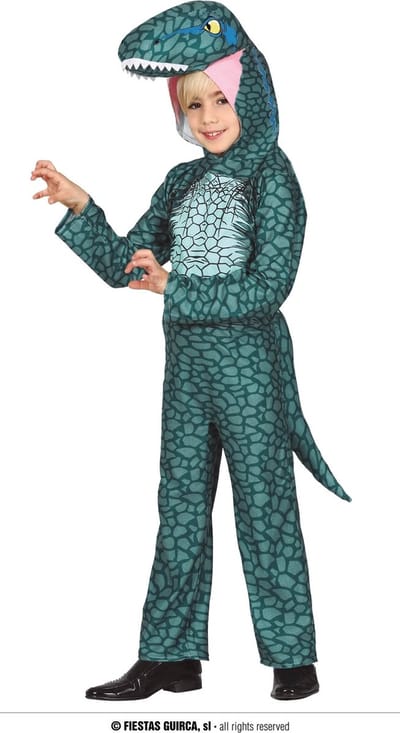 Fiestas Guirca - Jumpsuit Raptor 3-4 jaar - Carnavalskleding - Carnaval - carnavalskleding 2027 - Carnaval kostuum