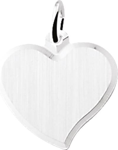 The Jewelry Collection Graveerhartje Gediamanteerd - Zilver