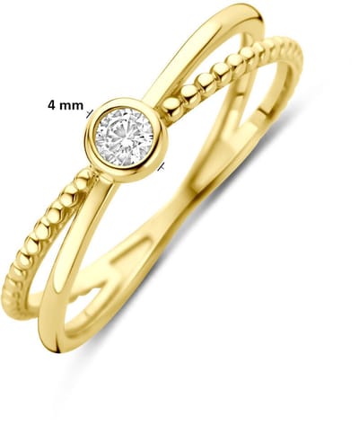 14K Geelgouden Ring met Zirkonia 4034982 – 4 mm
