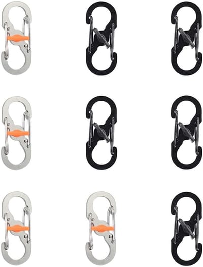 Mini Carabiners Set van 10 Stuks - Dubbele RVS Haakjes voor Sleutels, Rugzakken en Outdoor Activiteiten