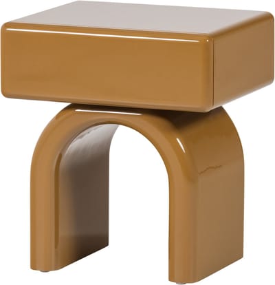 WOOOD Zorel Nachtkastje - Hout - Hoogglans Honinggeel - 40x57x50