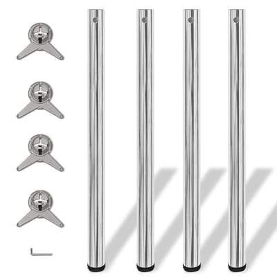 vidaXL - Tafelpoten - in - hoogte - verstelbaar - chroom - 870 - mm - 4 - st