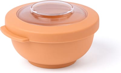 Amuse Tylla Peach Snack Bowl - 200ml - Perfect Afsluitbare Snackdoosje - Voor onderweg - BPA-vrij - Oranje