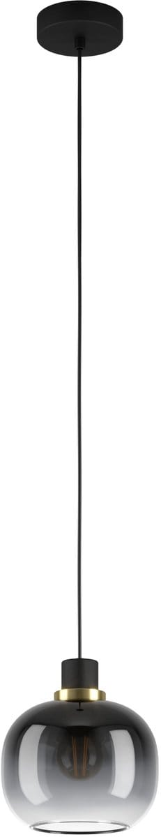 EGLO Oilella Hanglamp - E27 - 19 cm - Smoke glas - Zwart/Geelkoper