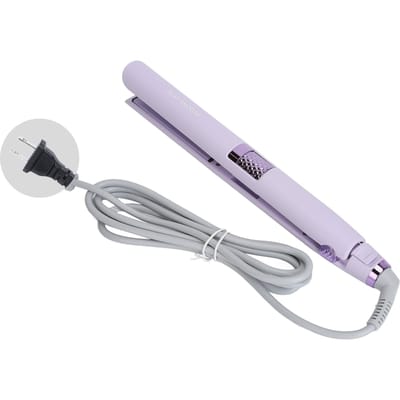 Fer à Boucler les Cheveux Double Usage Redresseur de Cheveux à Ions Négatifs Rotatif à 360º pour la Maison le Salon US PLUG gray