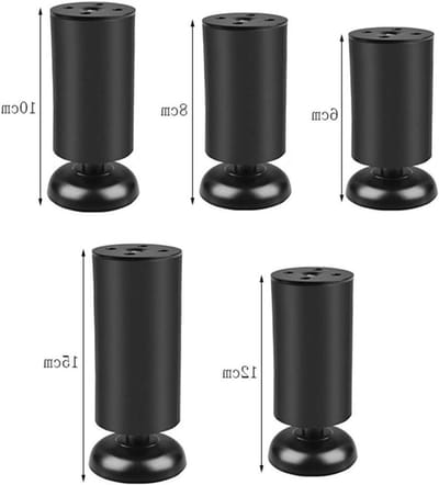 Meubelpoten - Bankpoten Tafelpoten - Meubels Verhogen - Verstelbare Voet - 15cm - Zwart