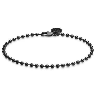 Essentials | 3 mm Gunmetal Zwarte Ketting met Bolletjes Schakels