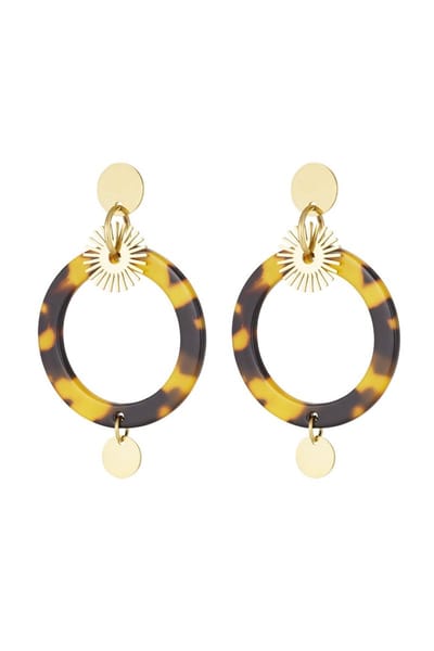 oorbellen cirkel met print