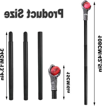 Halloween Scepter van 108 cm voor Kinderen - Toverstaf voor Vampiers, Farao's, Heksen en Tovenaars | Kostuumaccessoires voor Cosplay, Carnaval en Themafeesten