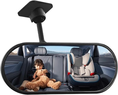 Babyspiegel voor auto - spiegel - 360 ° verstelbare autospiegel baby - Lijmbevestiging - brede hoek verbrijzingsvrije achterbankmonitor voor kinderen observeren, voorruit, dashboard